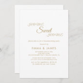 Elegant Gold Calligraphy Housewarming Party Kaart (Voorkant / Achterkant)