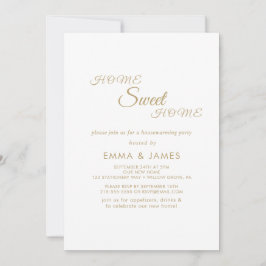 Elegant Gold Calligraphy Housewarming Party Kaart