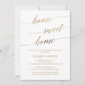 Elegant Gold Calligraphy Housewarming Party Kaart (Voorkant)