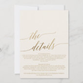 Elegant Gold Calligraphy Ivory All in One Wedding Kaart (Achterkant)