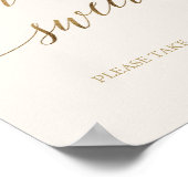 Elegant Gold Calligraphy Ivory Love is Sweet Sign Poster (Hoek)