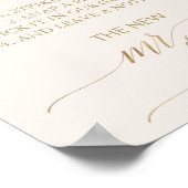 Elegant Gold Calligraphy Ivory Photo Guest Book Poster (Hoek)