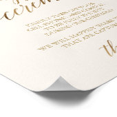 Elegant Gold Calligraphy Ivory Unplugged Ceremony Poster (Hoek)
