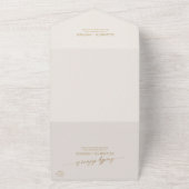 Elegant Gold Calligraphy Ivory Wedding All In One Uitnodiging (Buitenkant)