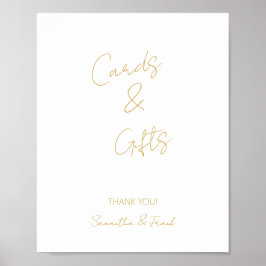 Elegant Gold Calligraphy Kaart and Gift Poster