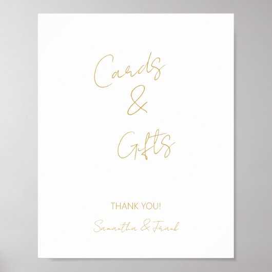Elegant Gold Calligraphy Kaart and Gift Poster (Voorkant)