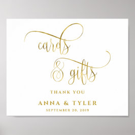 Elegant Gold Calligraphy Kaarten and Gifts Poster