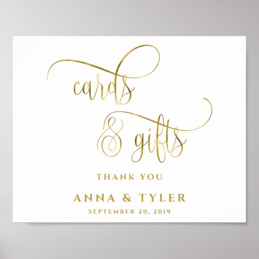 Elegant Gold Calligraphy Kaarten and Gifts Poster (Voorkant)