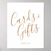 Elegant Gold Calligraphy Kaarten and Gifts Sign Poster (Voorkant)
