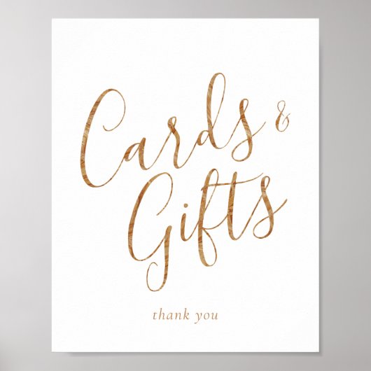 Elegant Gold Calligraphy Kaarten and Gifts Sign Poster (Voorkant)