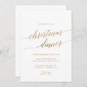 Elegant Gold Calligraphy kerst Kaart (Voorkant / Achterkant)