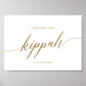 Elegant Gold Calligraphy Kippah Poster (Voorkant)