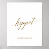Elegant Gold Calligraphy Kippot Poster (Voorkant)