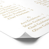 Elegant Gold Calligraphy Large Seating Chart Poster (Hoek)