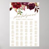 Elegant Gold Calligraphy Large Seating Chart Poster (Voorkant)