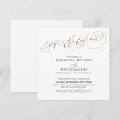 Elegant Gold Calligraphy Laten we de ontvangst vie Kaart (Voorkant / Achterkant)