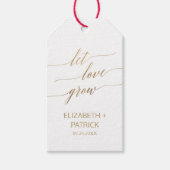 Elegant Gold Calligraphy Let Love Groeveer Favor Cadeaulabel (Voorkant)