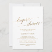 Elegant Gold Calligraphy Lingerie Shower Kaart (Voorkant)