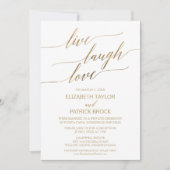 Elegant Gold Calligraphy Live Laugh Love Kaart (Voorkant)