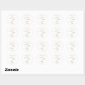 Elegant Gold Calligraphy Lottery Ticket Favor Ronde Sticker (Vel)