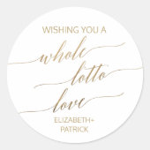 Elegant Gold Calligraphy Lottery Ticket Favor Ronde Sticker (Voorkant)