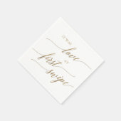 Elegant Gold Calligraphy Love at First Swipe Servet (Hoek)
