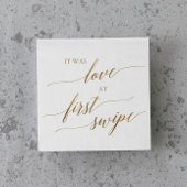 Elegant Gold Calligraphy Love at First Swipe Servet