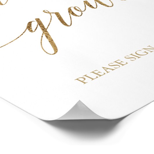 Elegant Gold Calligraphy Love Groot Sign Poster (Hoek)