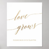 Elegant Gold Calligraphy Love Groot Sign Poster (Voorkant)