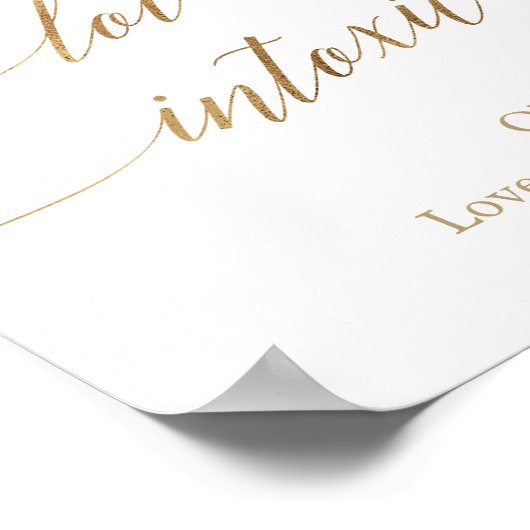 Elegant Gold Calligraphy Love is Intoxicory Poster (Hoek)