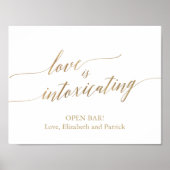 Elegant Gold Calligraphy Love is Intoxicory Poster (Voorkant)