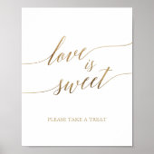 Elegant Gold Calligraphy Love is Sweet Sign Poster (Voorkant)