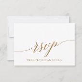 Elegant Gold Calligraphy Menu Keuze RSVP-kaart Kaart (Voorkant)