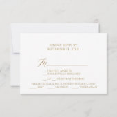 Elegant Gold Calligraphy Menu Keuze RSVP-kaart Kaart (Achterkant)