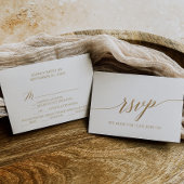 Elegant Gold Calligraphy Menu Keuze RSVP-kaart Kaart