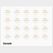 Elegant Gold Calligraphy Merry kerstaker Ronde Sticker (Vel)