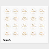 Elegant Gold Calligraphy Merry kerstaker Ronde Sticker (Vel)