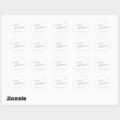 Elegant Gold Calligraphy Merry kerstcadeau Ronde Sticker (Vel)