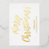 Elegant Gold Calligraphy Merry kerstFolie Card Folie Feestdagenkaart (Voorkant)