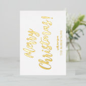 Elegant Gold Calligraphy Merry kerstFolie Card Folie Feestdagenkaart (Staand Voorkant)