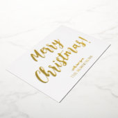 Elegant Gold Calligraphy Merry kerstFolie Card Folie Feestdagenkaart (Gedraaid)
