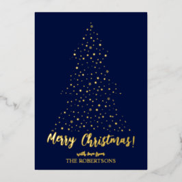 Elegant Gold Calligraphy Merry kerstFolie Card Folie Feestdagenkaart