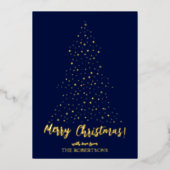 Elegant Gold Calligraphy Merry kerstFolie Card Folie Feestdagenkaart (Voorkant)