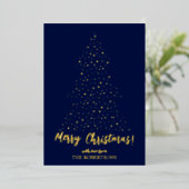 Elegant Gold Calligraphy Merry kerstFolie Card Folie Feestdagenkaart (Staand Voorkant)