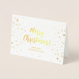 Elegant Gold Calligraphy Merry kerstFolie Card Folie Kaarten