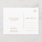 Elegant Gold Calligraphy Merry Kerstfoto Feestdagenkaart (Achterkant)