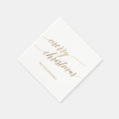 Elegant Gold Calligraphy Merry Kerstparty Servet (Hoek)