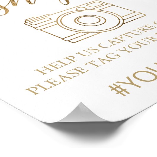 Elegant Gold Calligraphy Oh Snap Sign Poster (Hoek)