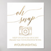 Elegant Gold Calligraphy Oh Snap Sign Poster (Voorkant)