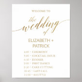 Elegant Gold Calligraphy Order of Events Poster (Voorkant)